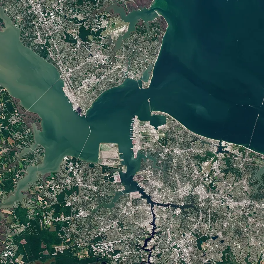 La carte Hampton Roads