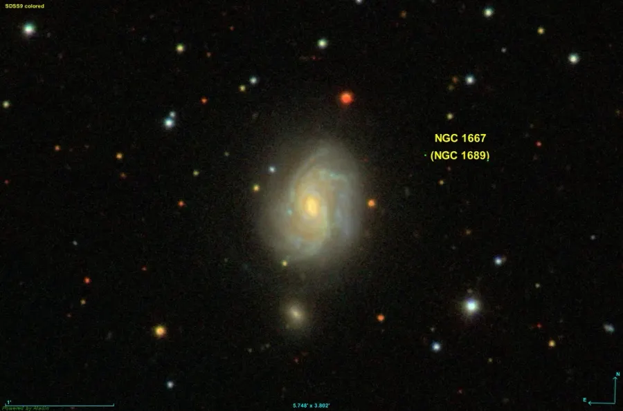 La carte NGC 1667