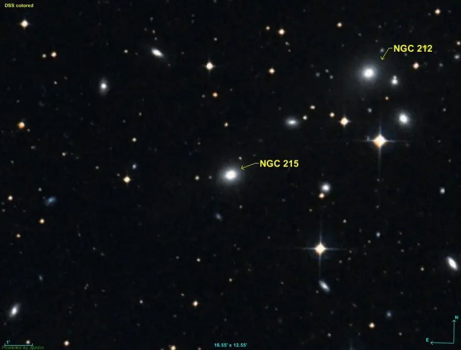 La carte NGC 215