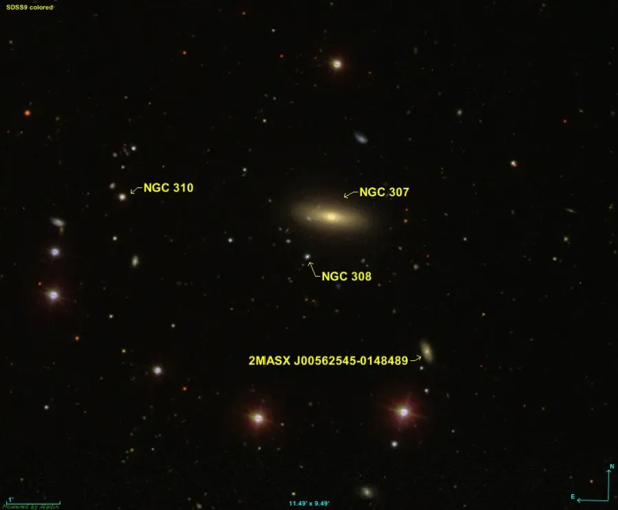 La carte NGC 307
