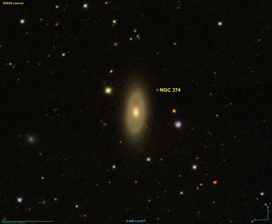 La carte NGC 374