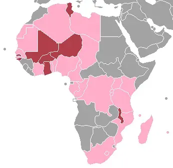 La carte Cour africaine des droits de l'homme et des peuples