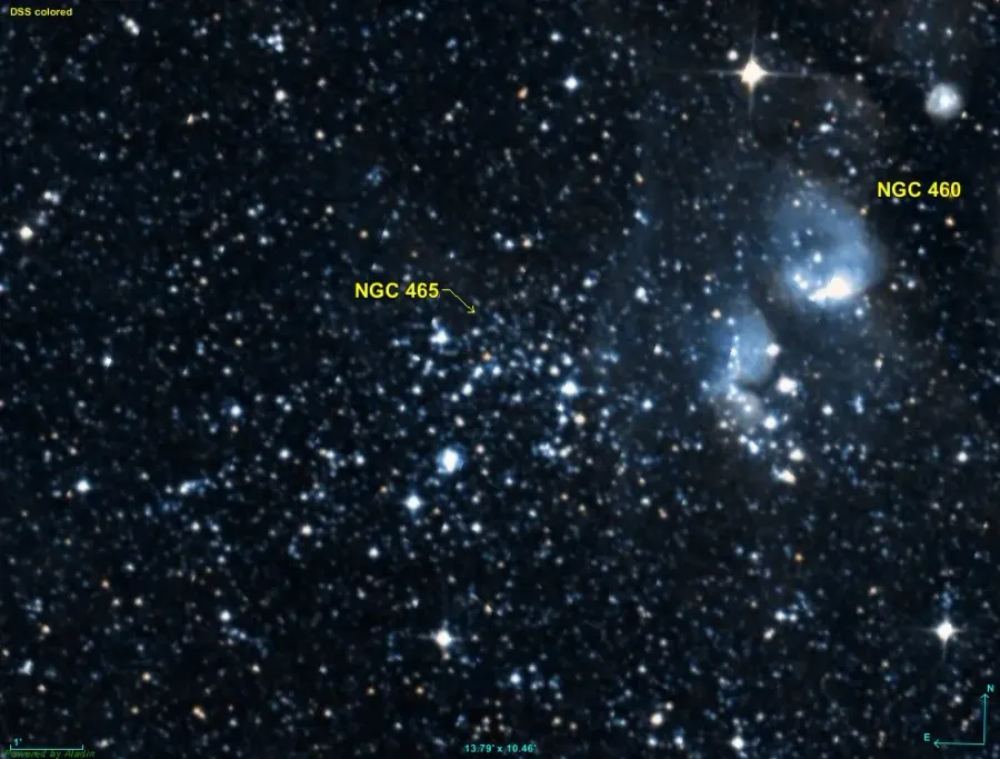 La carte NGC 465