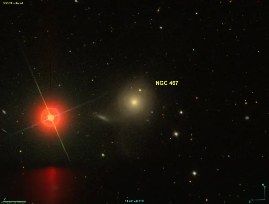 La carte NGC 467