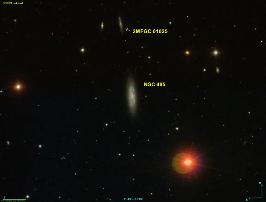 La carte NGC 485
