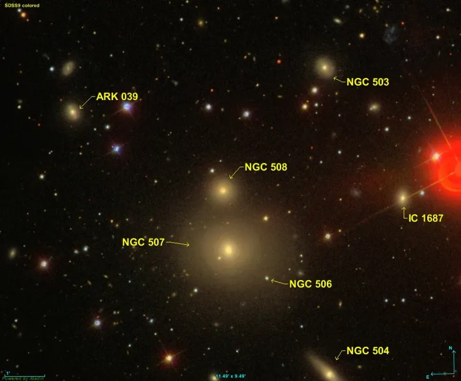 La carte NGC 508