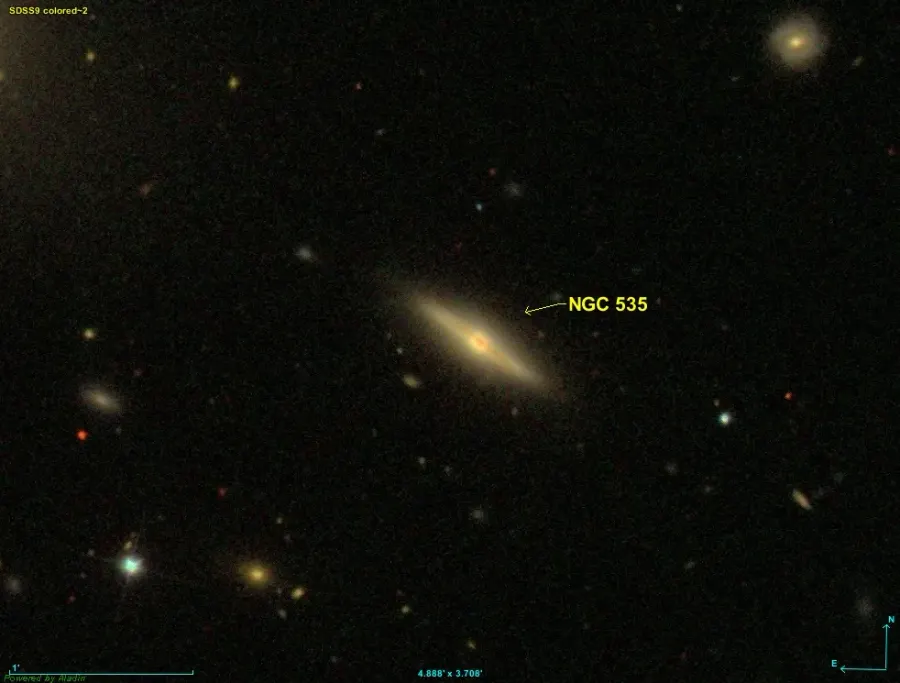La carte NGC 535