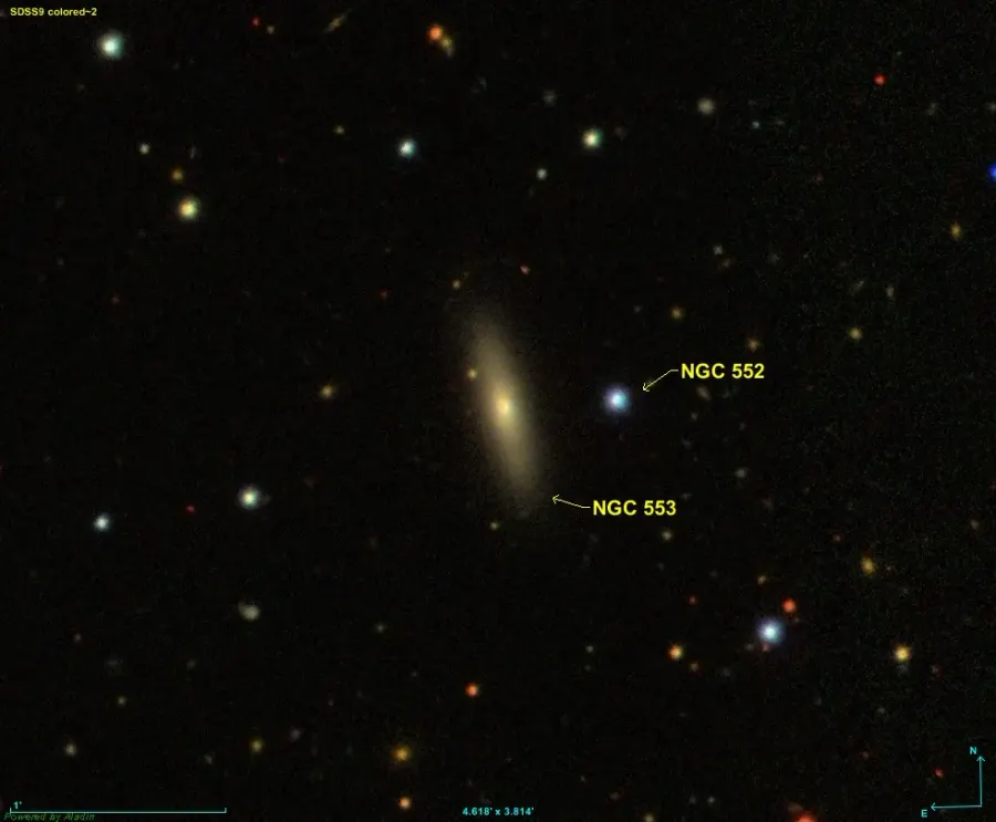 La carte NGC 553