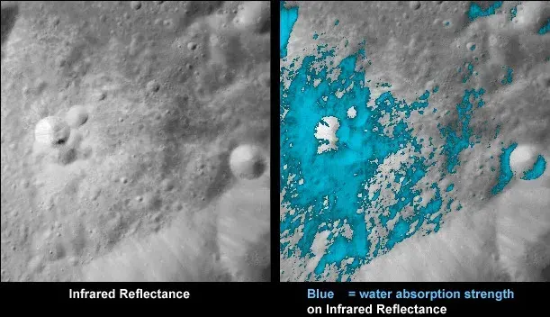La carte Eau sur la Lune