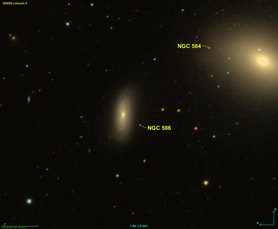 La carte NGC 586