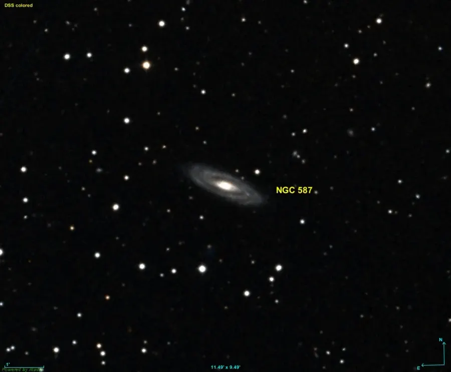 La carte NGC 587