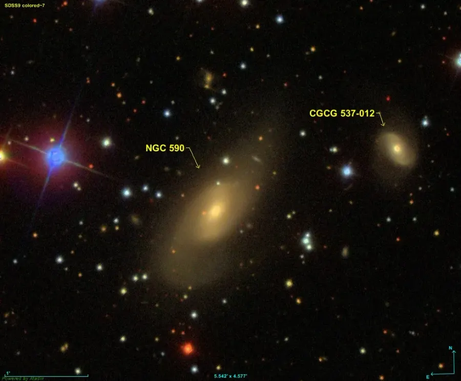 La carte NGC 590