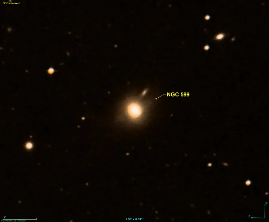 La carte NGC 599