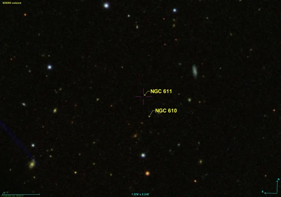 La carte NGC 611