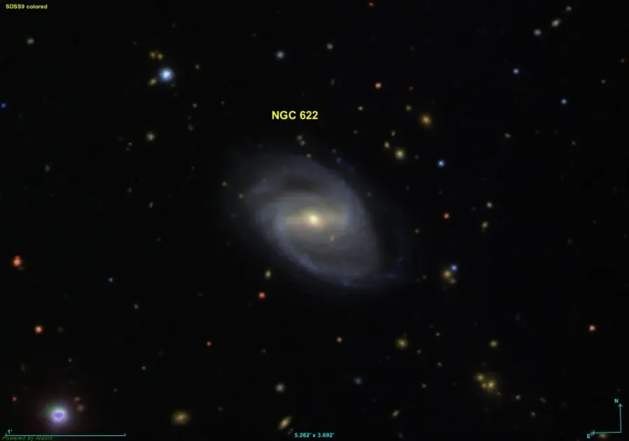 La carte NGC 622