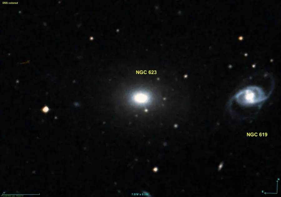 La carte NGC 623