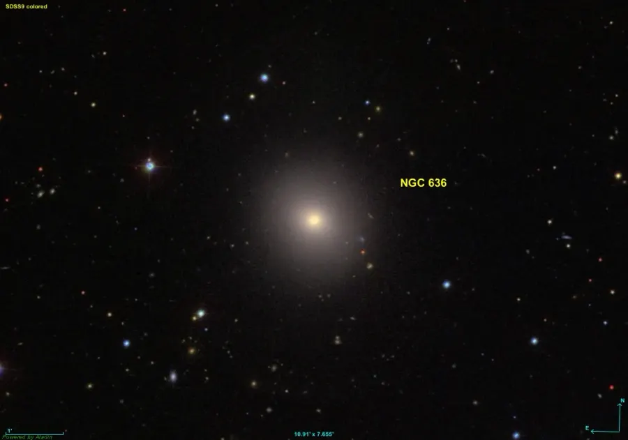 La carte NGC 636