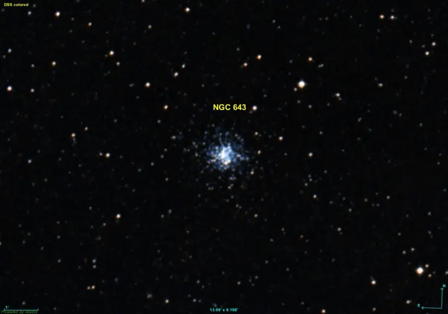 La carte NGC 643