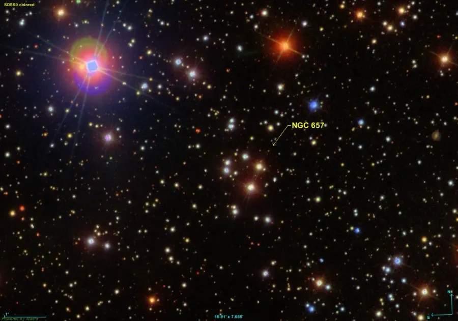 La carte NGC 657