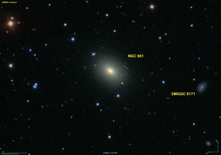 La carte NGC 661