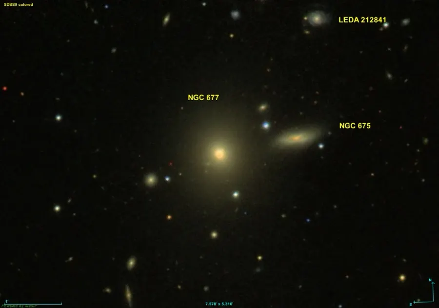 La carte NGC 677