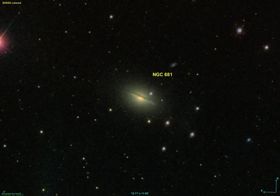 La carte NGC 681