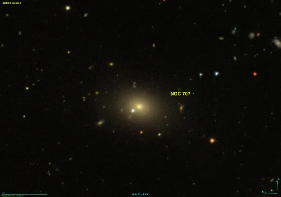 La carte NGC 707
