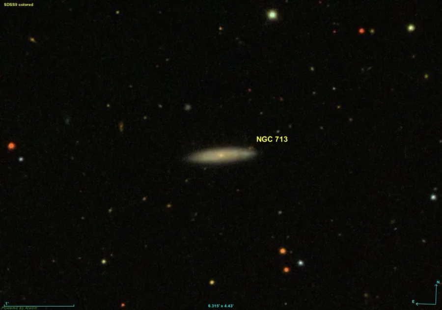 La carte NGC 713