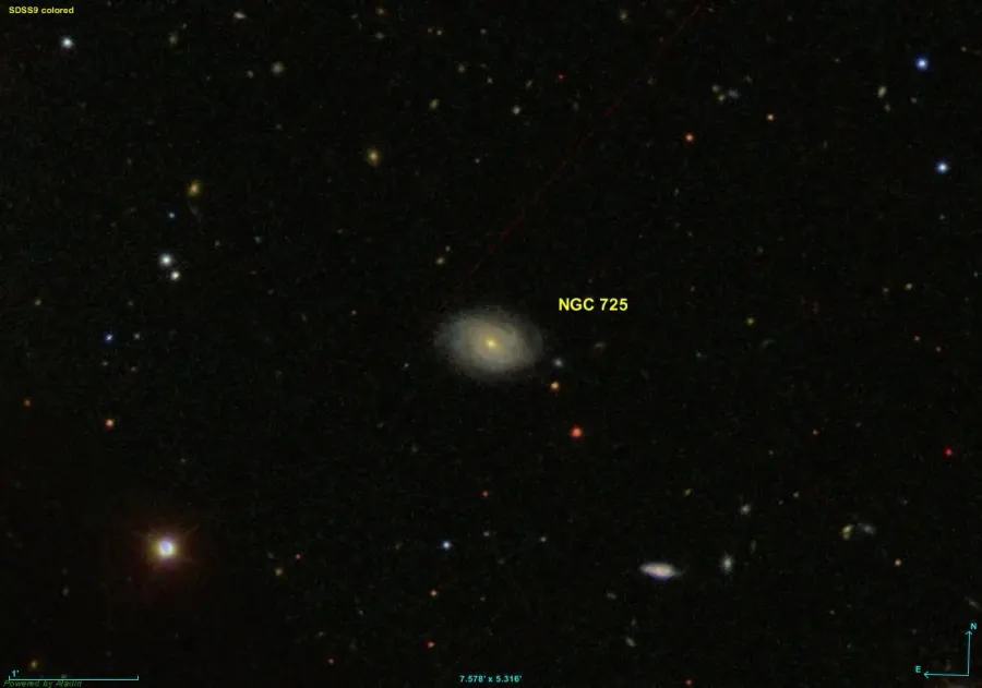 La carte NGC 725