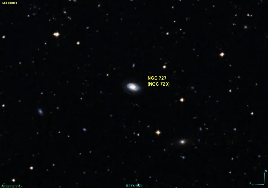 La carte NGC 727