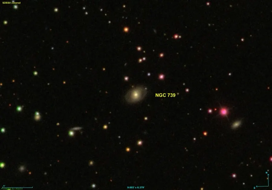 La carte NGC 739