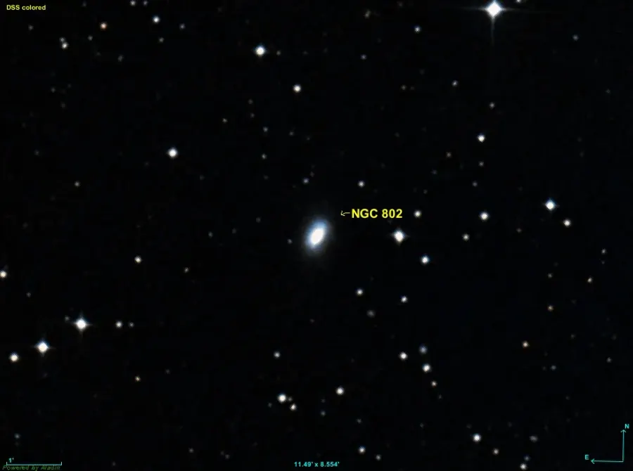 La carte NGC 802