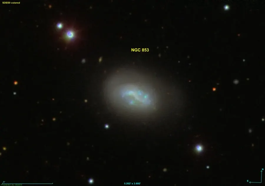La carte NGC 853