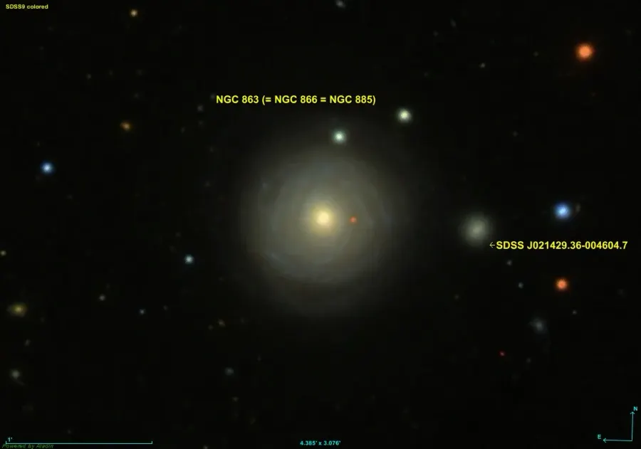 La carte NGC 863