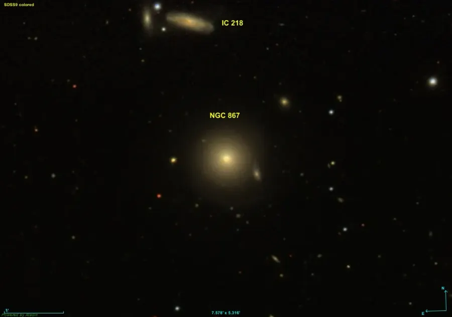 La carte NGC 867
