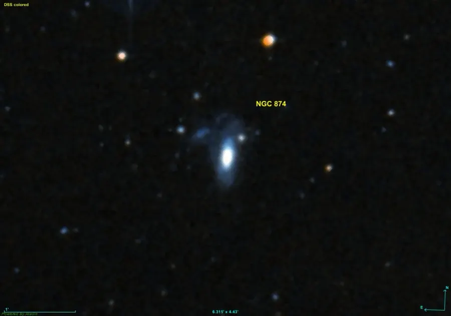 La carte NGC 874