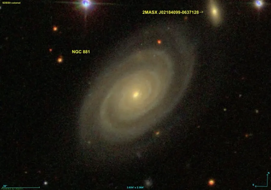 La carte NGC 881