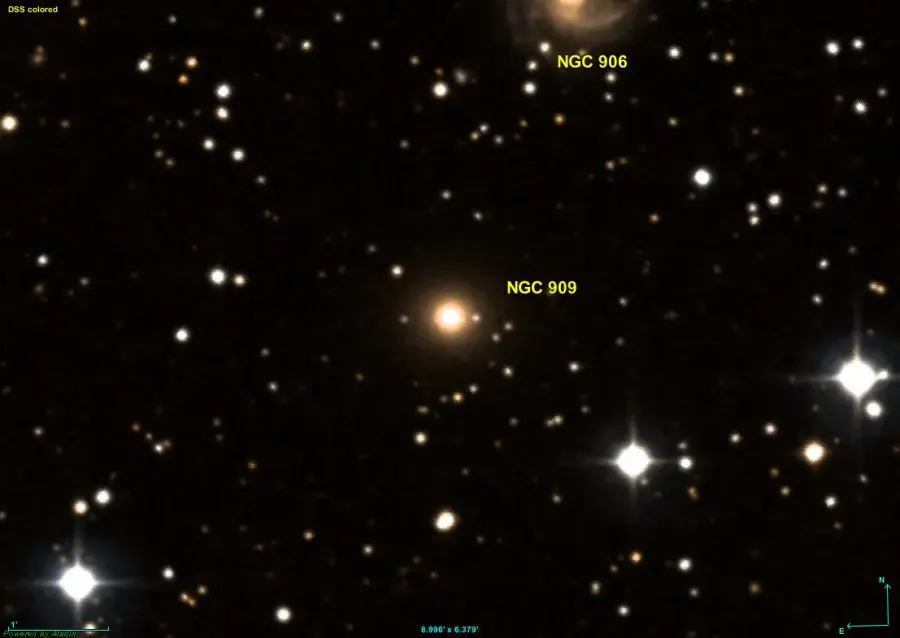 La carte NGC 909