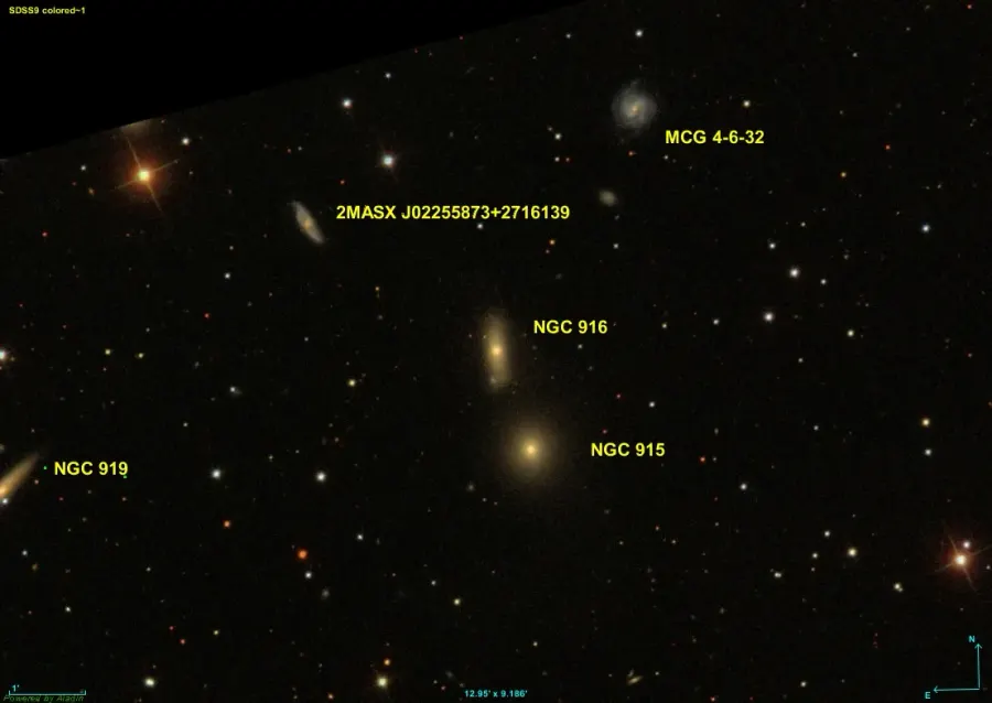 La carte NGC 916