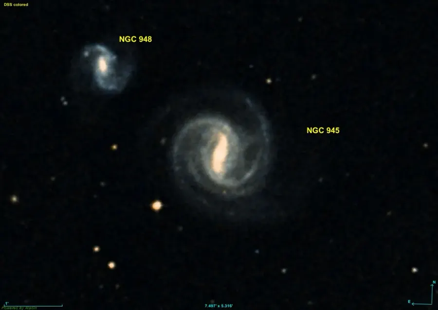 La carte NGC 945