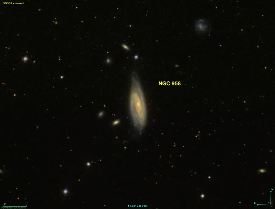 La carte NGC 958