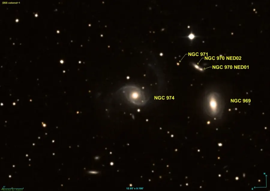 La carte NGC 974
