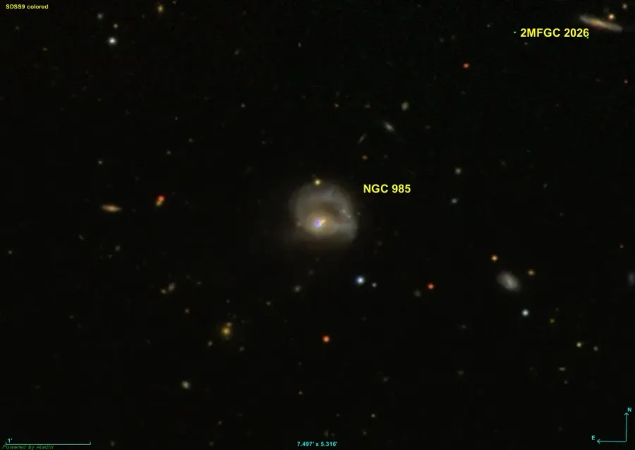 La carte NGC 985