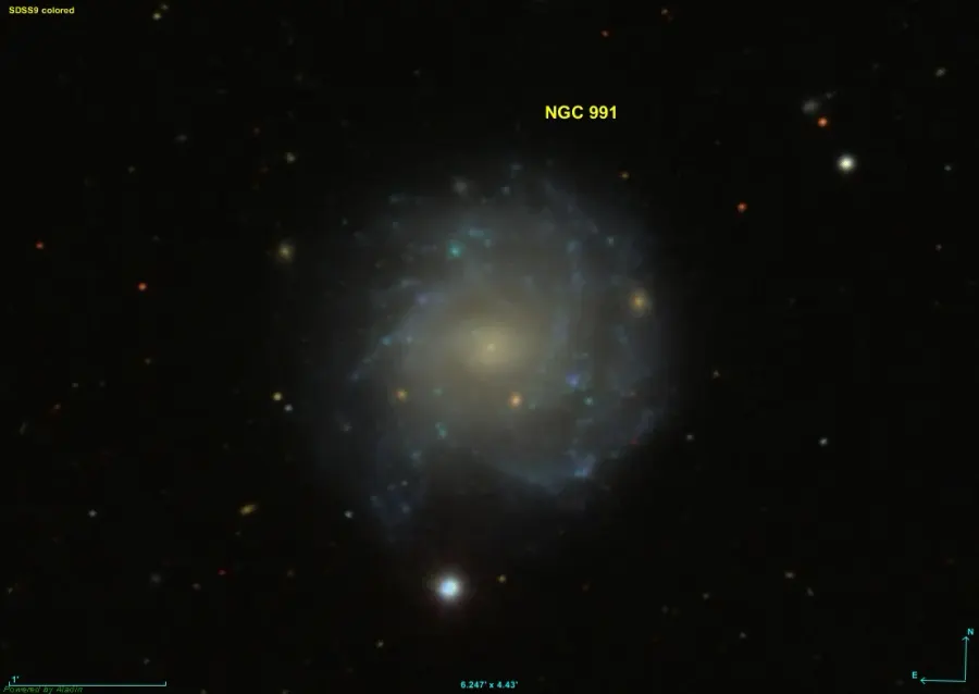 La carte NGC 991