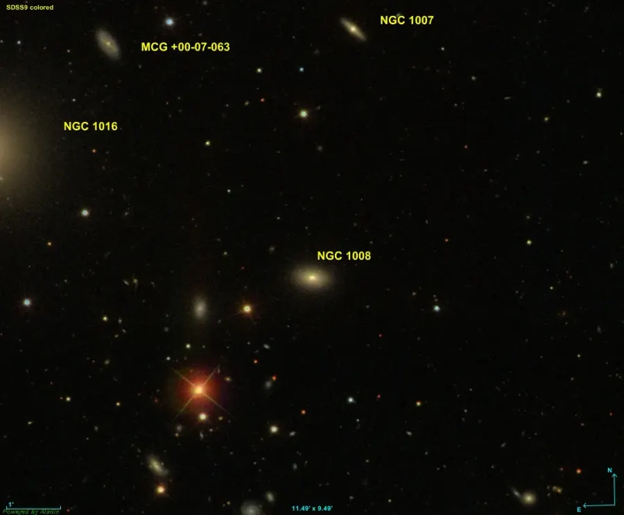 La carte NGC 1008