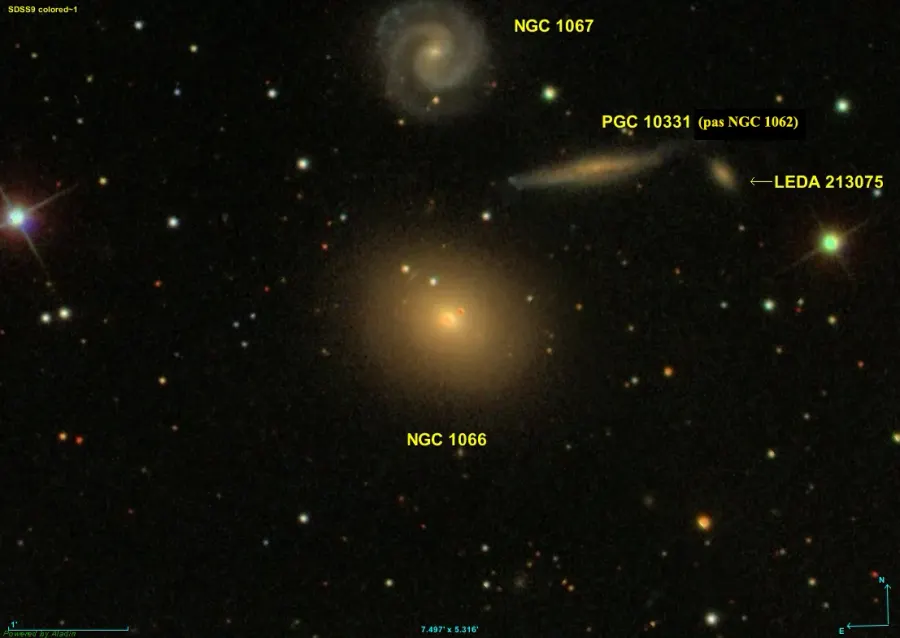 La carte NGC 1066
