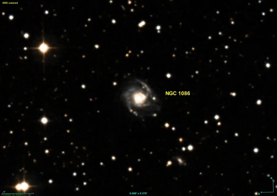 La carte NGC 1086