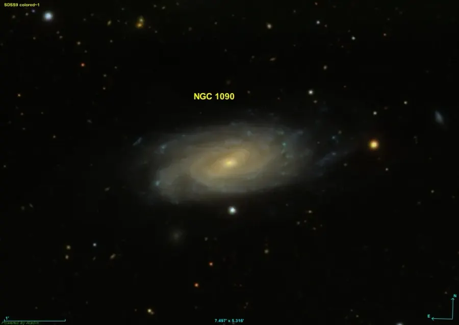 La carte NGC 1090