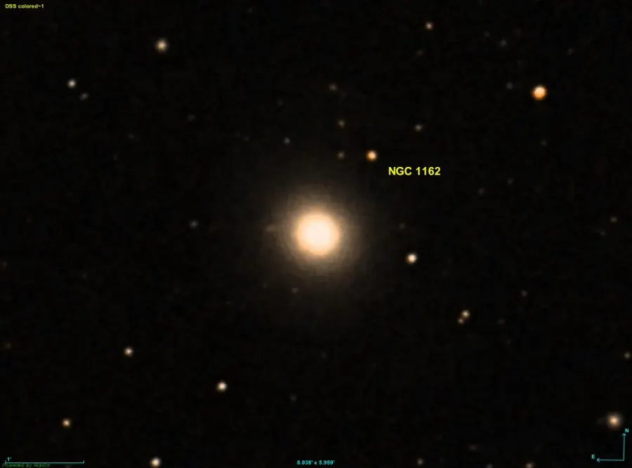 La carte NGC 1162
