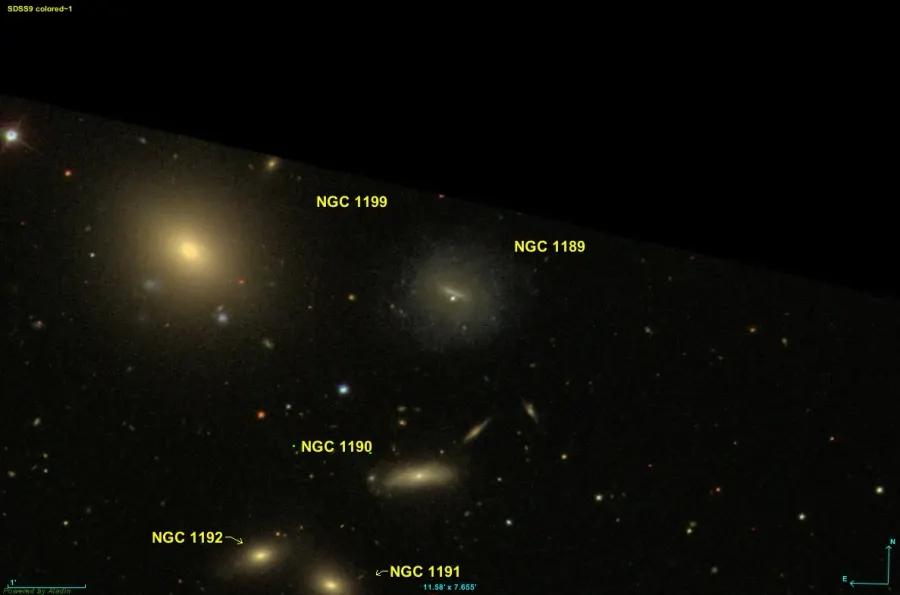La carte NGC 1189